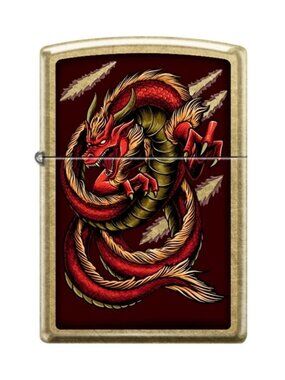 Gorgeous Brass Oriental Dragon Zippo Lighter